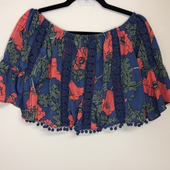 Tularosa Alexa Off the‎ Shoulder Floral Crop Top XS - Picture 7 of 8